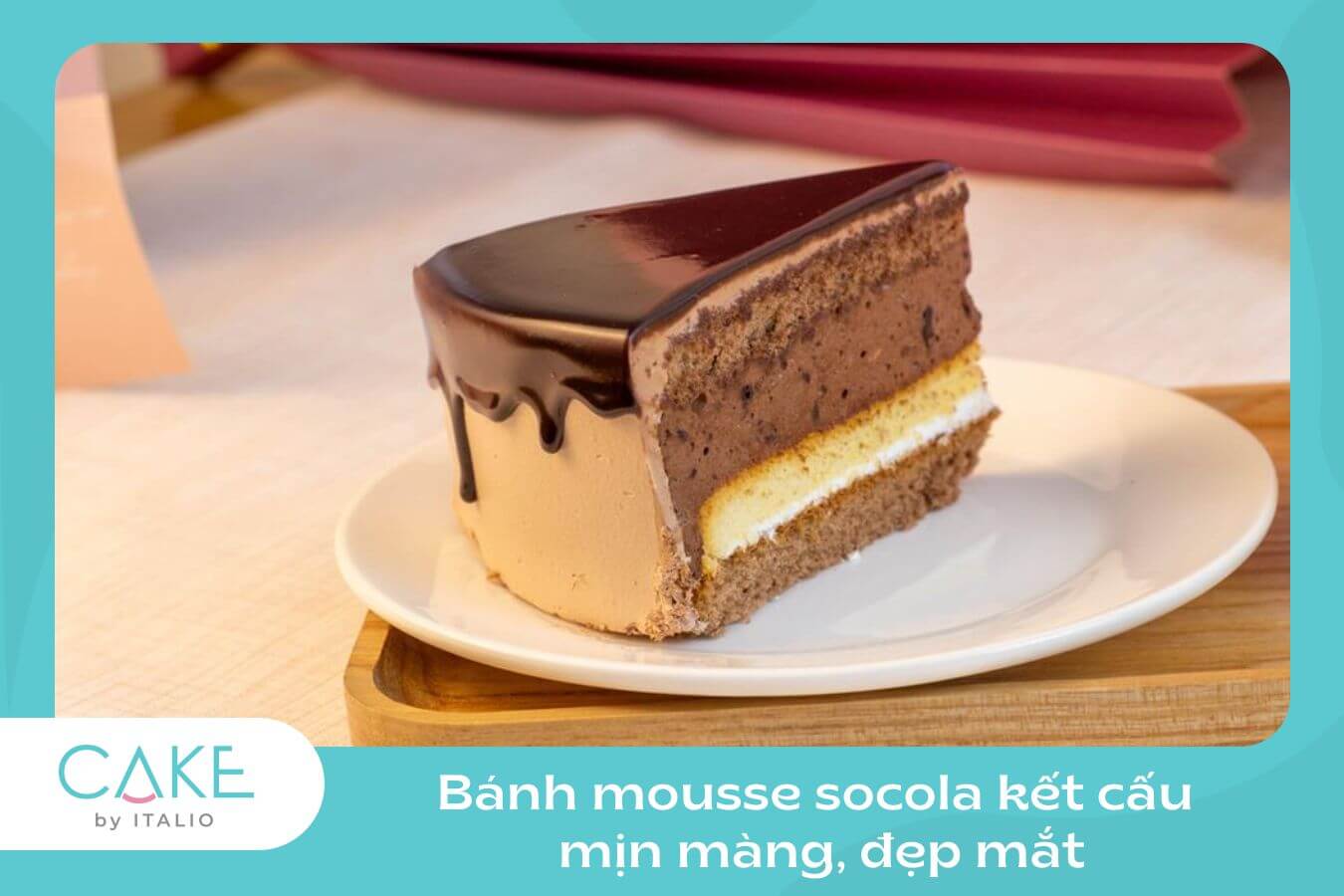 Hương vị bánh mousse socola tại Italo đậm đà, mịn màng, khó cưỡng