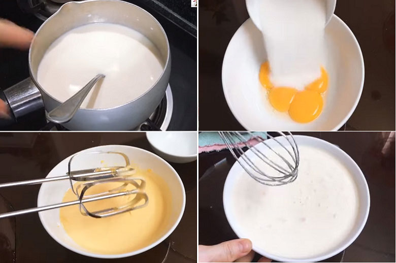 cách làm kem bằng máy đánh trứng 6