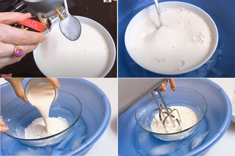 cách làm kem bằng máy đánh trứng 5