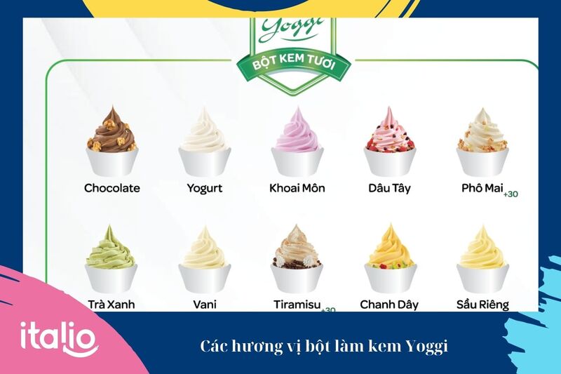 Các hương vị bột làm kem Yoggi ăn khách nhất