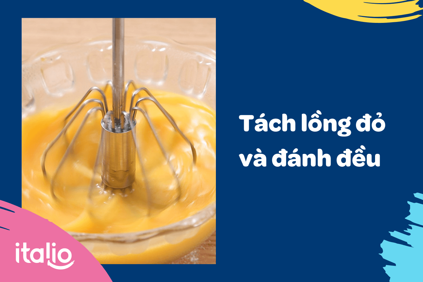 Cách làm kem milo trứng sữa - bước 1 đánh trứng