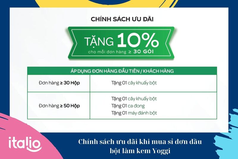 Chính sách ưu đãi giá sỉ khi mua đơn đầu bột kem
