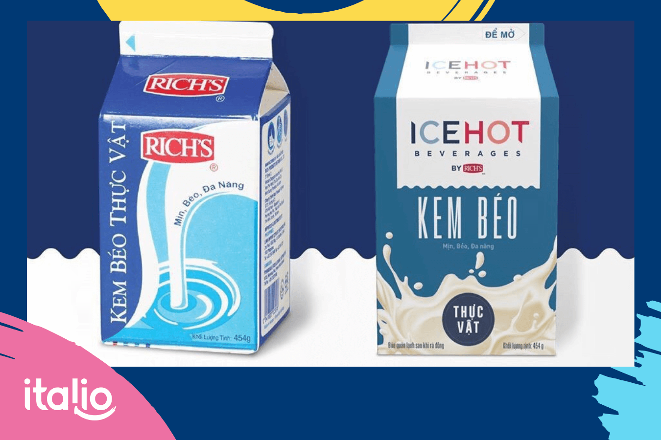 Sử dụng kem béo Rich’s để tăng độ béo cho kem