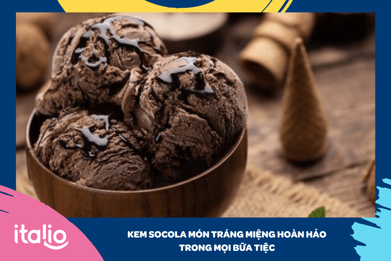 Hương vị socola đậm đà kết hợp lớp kem mịn, tan chảy 