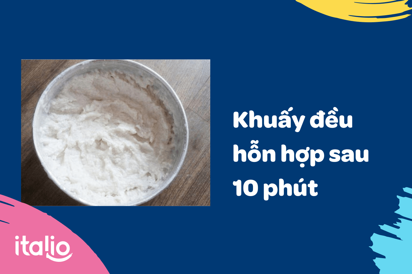 Bước 4 - Khuấy đều để kem không dăm đá 