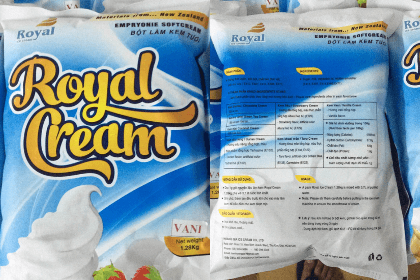 Bột làm kem tươi từ thương hiệu Royal Cream