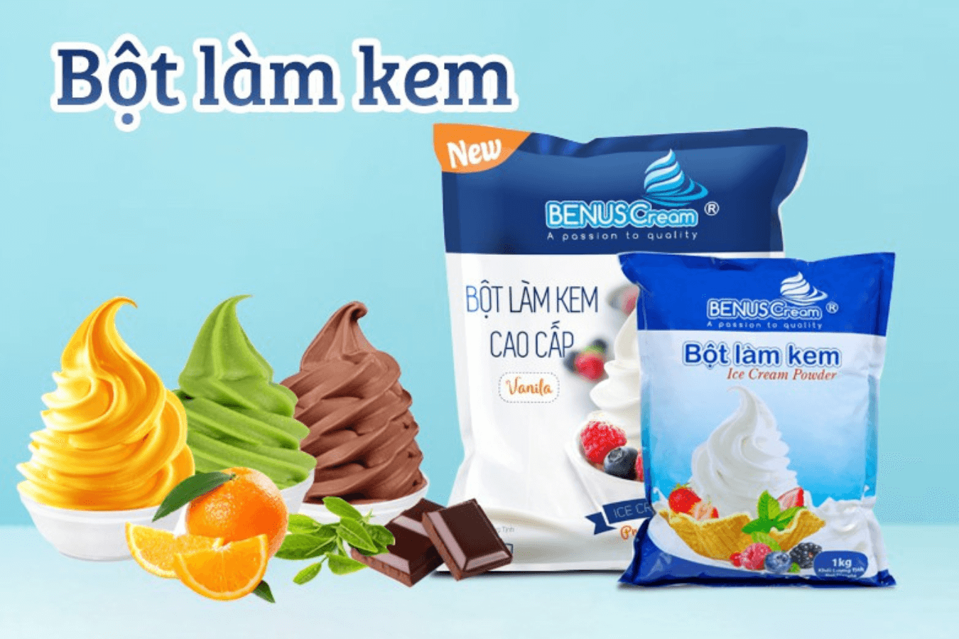 Bột làm kem tươi từ thương hiệu BENUSCream