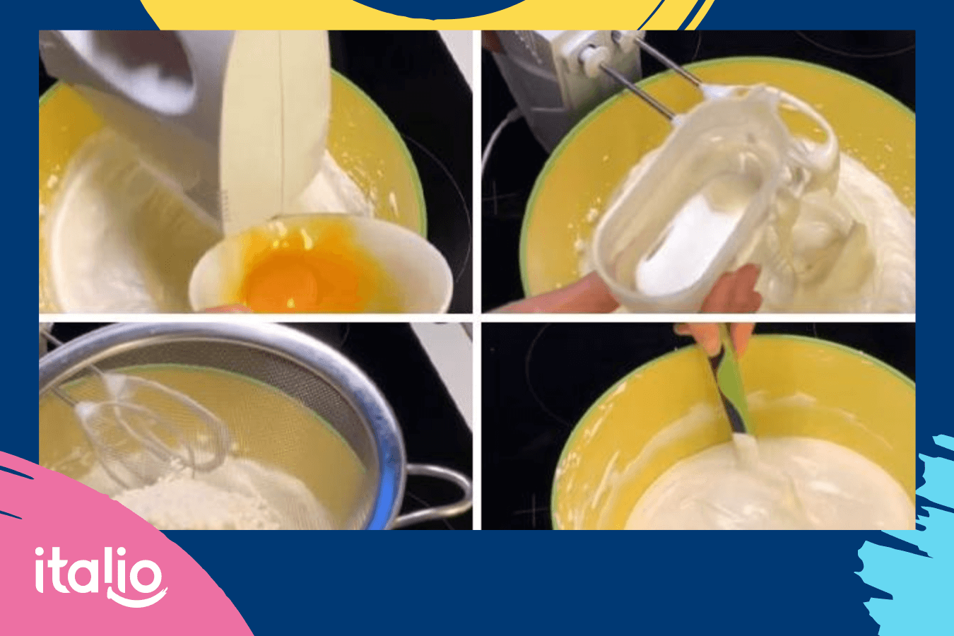 Làm cốt bánh cuộn kem tươi 